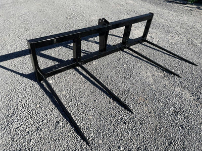 DH Farm 4‑Spear Bale Spear Attachment | 50–90 PTO HP | 3‑Point Hitch | For Tractors