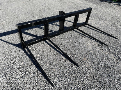 DH Farm 4‑Spear Bale Spear Attachment | 50–90 PTO HP | 3‑Point Hitch | For Tractors