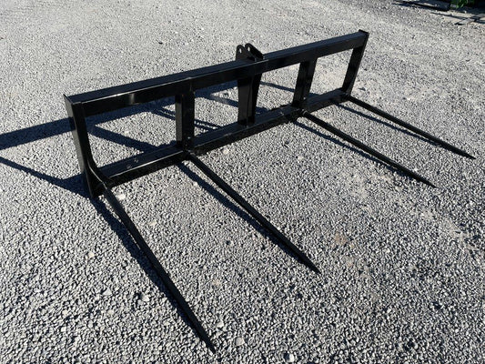 DH Farm 4‑Spear Bale Spear Attachment | 50–90 PTO HP | 3‑Point Hitch | For Tractors