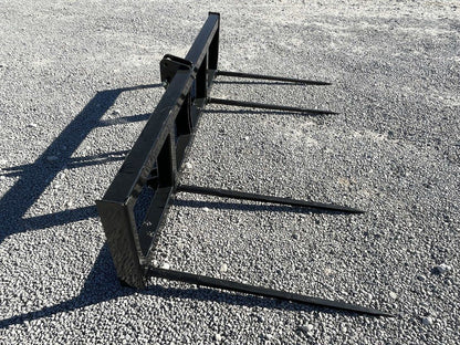 DH Farm 4‑Spear Bale Spear Attachment | 50–90 PTO HP | 3‑Point Hitch | For Tractors
