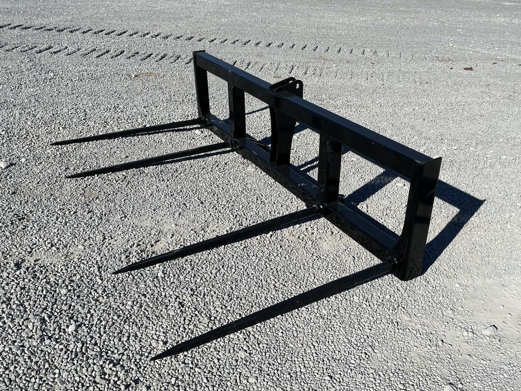 DH Farm 4‑Spear Bale Spear Attachment | 50–90 PTO HP | 3‑Point Hitch | For Tractors