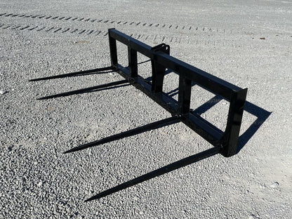 DH Farm 4‑Spear Bale Spear Attachment | 50–90 PTO HP | 3‑Point Hitch | For Tractors