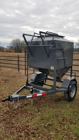 DH Farm Feed Trailer | Bulk (1 Ton) | Compact Hauler | 3.5k Spring Axle | 8'2" Lid Height | 40+ HP | For Tractors