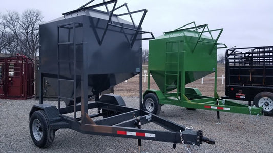 DH Farm | Bulk Feed Trailer | 2-Ton | 6" Channel Frame | Spring Axle | For Tractor