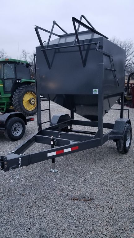 DH Farm | Bulk Feed Trailer | 2-Ton | 6" Channel Frame | Spring Axle | For Tractor