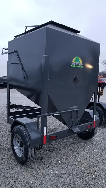 DH Farm | Bulk Feed Trailer | 2-Ton | 6" Channel Frame | Spring Axle | For Tractor
