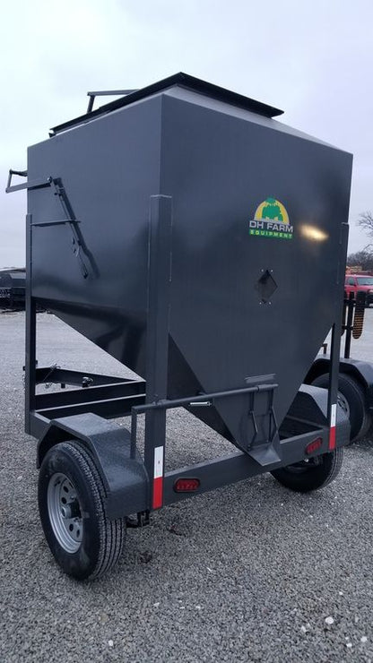 DH Farm | Bulk Feed Trailer | 2-Ton | 6" Channel Frame | Spring Axle | For Tractor