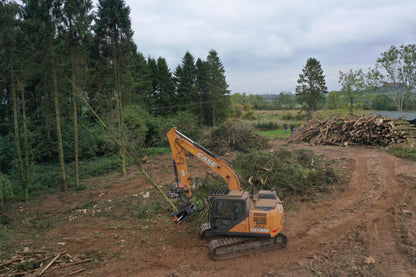 MDE Machinery | Tree Shear With Buncher | Model Koala 150T To Koala 550T | Cutting Capacity 6" To 21.5" Inches | Machine Size 1.5-40 Ton | For Excavator