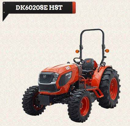 Kioti Tractor DK6020 SE Hydrostatic Compact Tractor and Loader 57.7 Hp (43 KW)