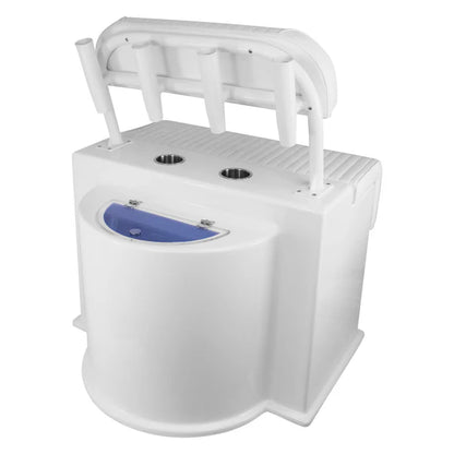 RIO MARINE CUSTOMS | Fiberglass Leaning Post | Livewell + Storage | Model DLPLW | 42" W x 36" D x 30" H | Heavy-Duty Fiberglass | For Fishing Enthusiasts