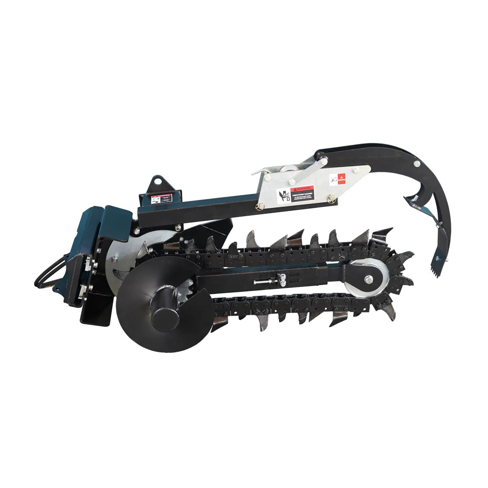 Landy Attachments Mini Skid Steer Trencher | Trenching Depth 37" | Cutting Width 6" | 20 GPM | For Mini Skid Steers