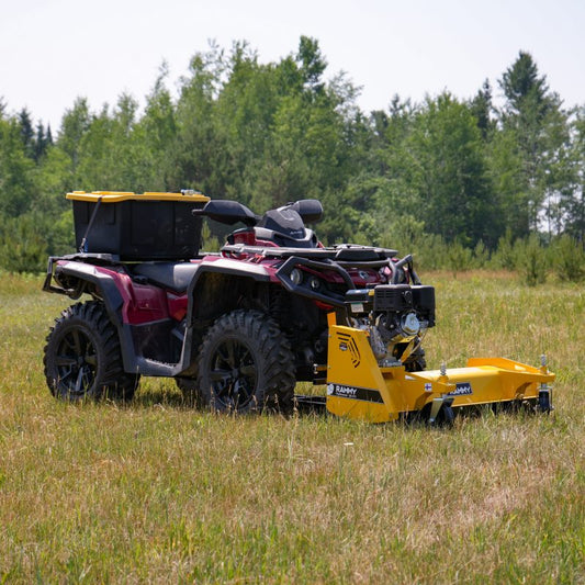 Rammy 48" ATV Flail Mower 120 With Winch and Universal Snowplow Mount Bracket For ATV