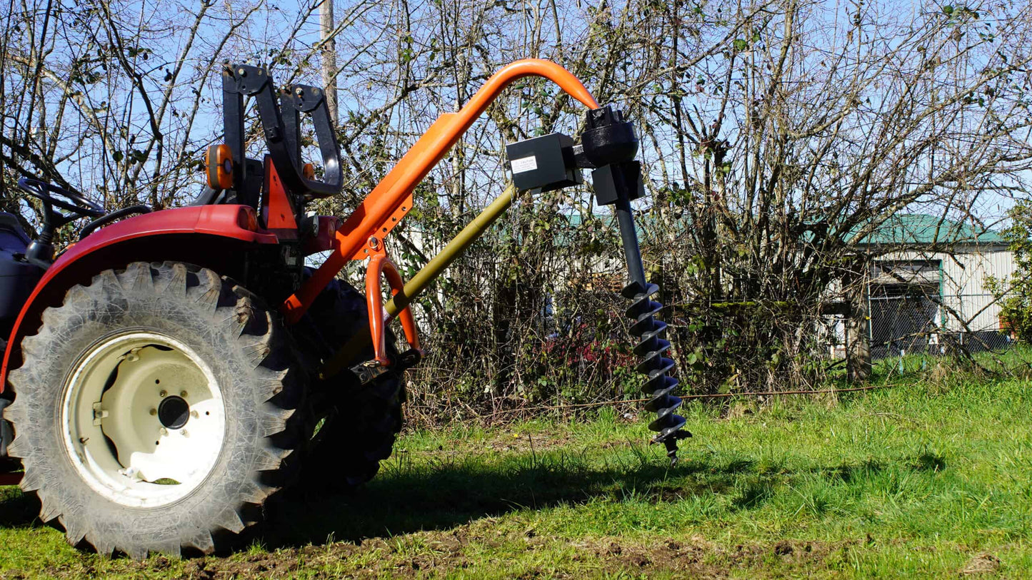 Farmer Helper FH-PHD Post Hole Digger 3PT Cat.I/II | 6in-12in Augar Diameter | 48" Auger Length | 25-55HP for Tractor