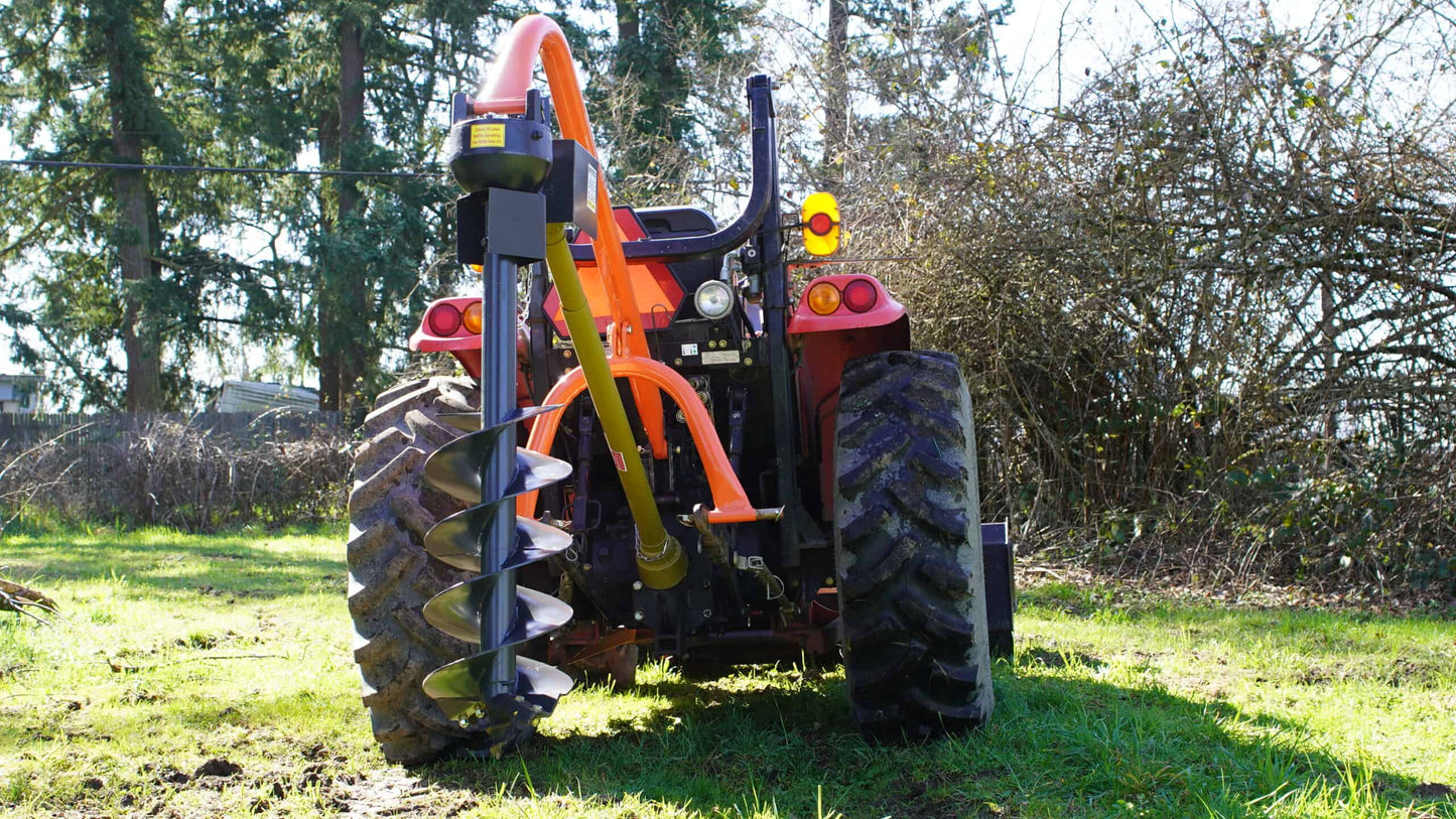 Farmer Helper FH-PHD Post Hole Digger 3PT Cat.I/II | 6in-12in Augar Diameter | 48" Auger Length | 25-55HP for Tractor