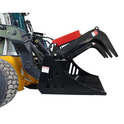 Landy Attachment Rock Grapple Bucket | Width 72" & 84" | 16 GPM | For Skid Steers