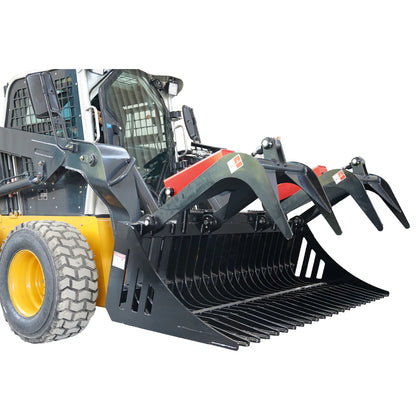 Landy Attachment Rock Grapple Bucket | Width 72" & 84" | 16 GPM | For Skid Steers