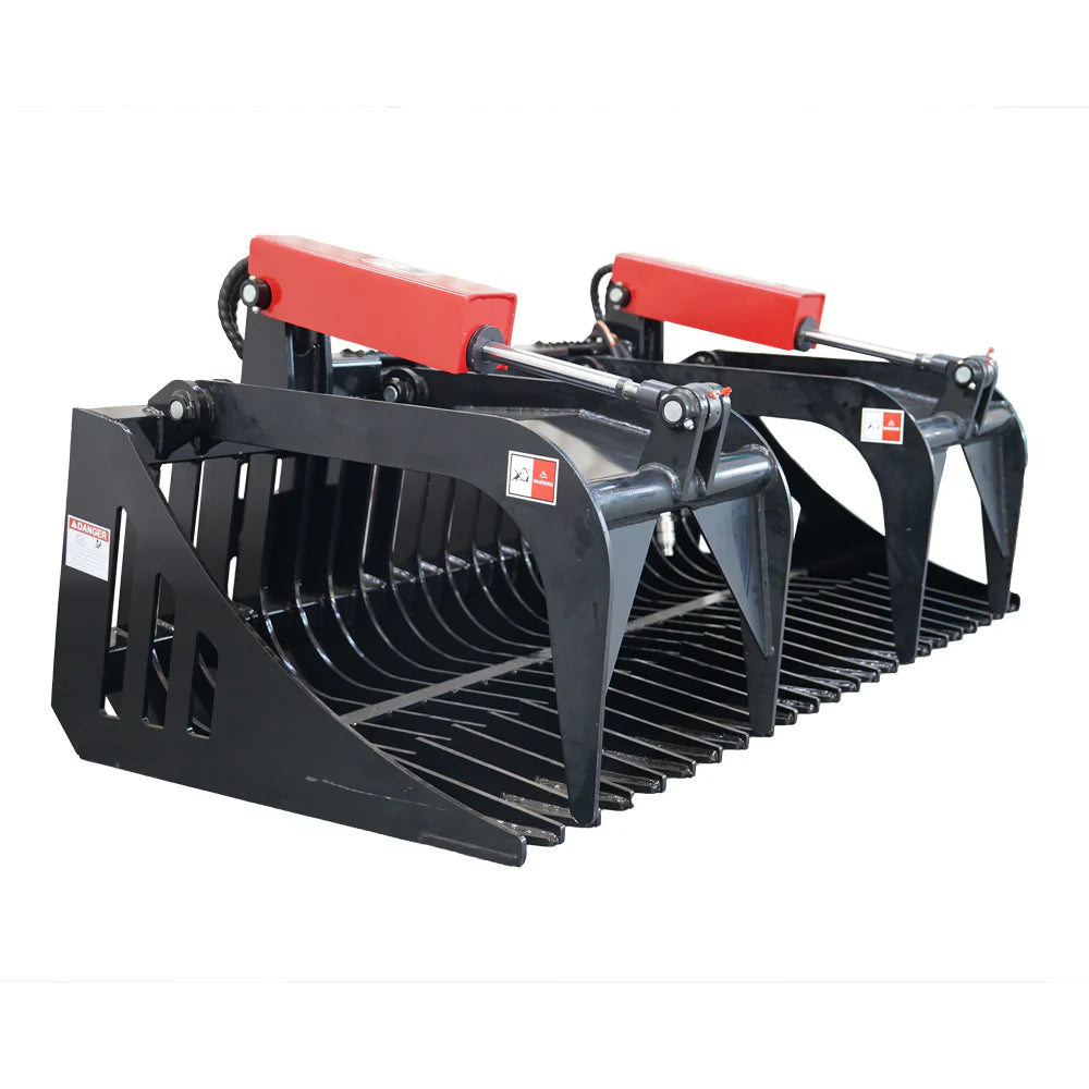 Landy Attachment Rock Grapple Bucket | Width 72" & 84" | 16 GPM | For Skid Steers
