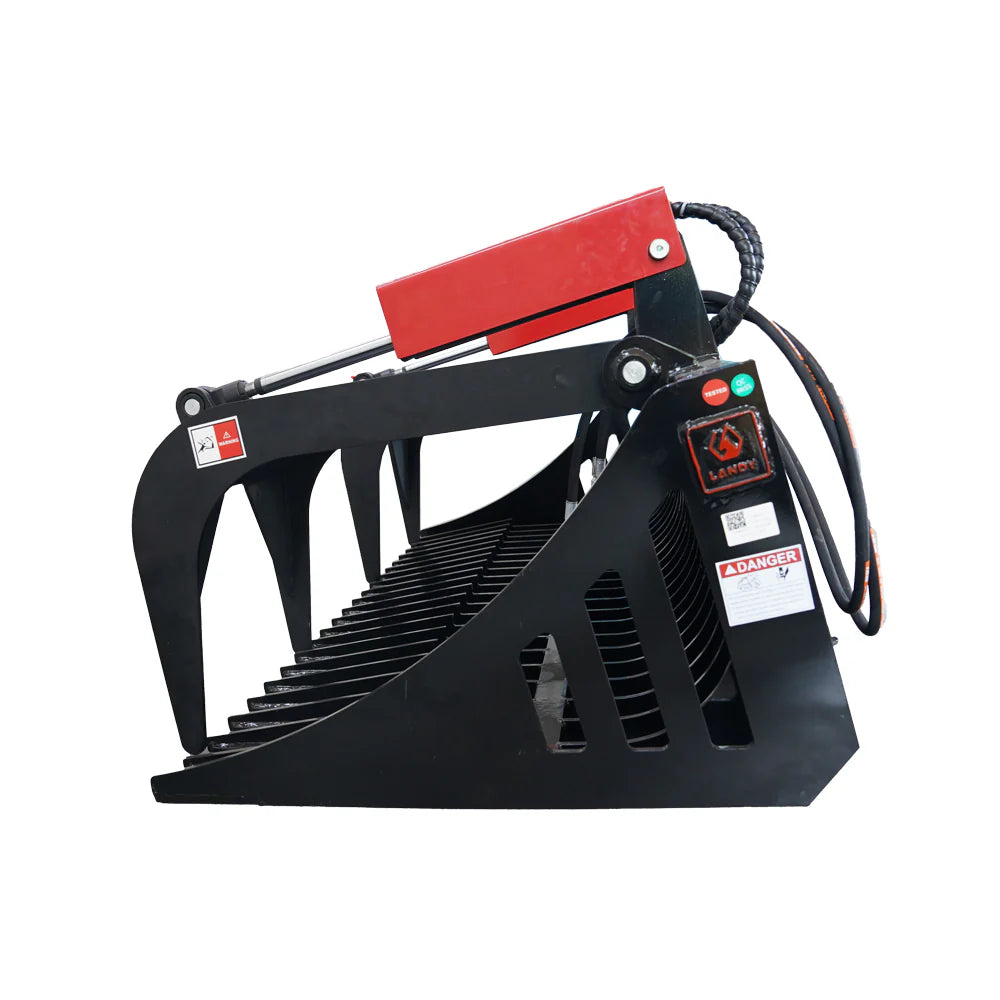 Landy Attachment Rock Grapple Bucket | Width 72" & 84" | 16 GPM | For Skid Steers