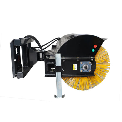 Landy Attachments Angle & Box Broom Sweeper | Sweeping Width 72" | 15 GPM | 15-20 HP | For Skid Steers, Tractors & Loaders