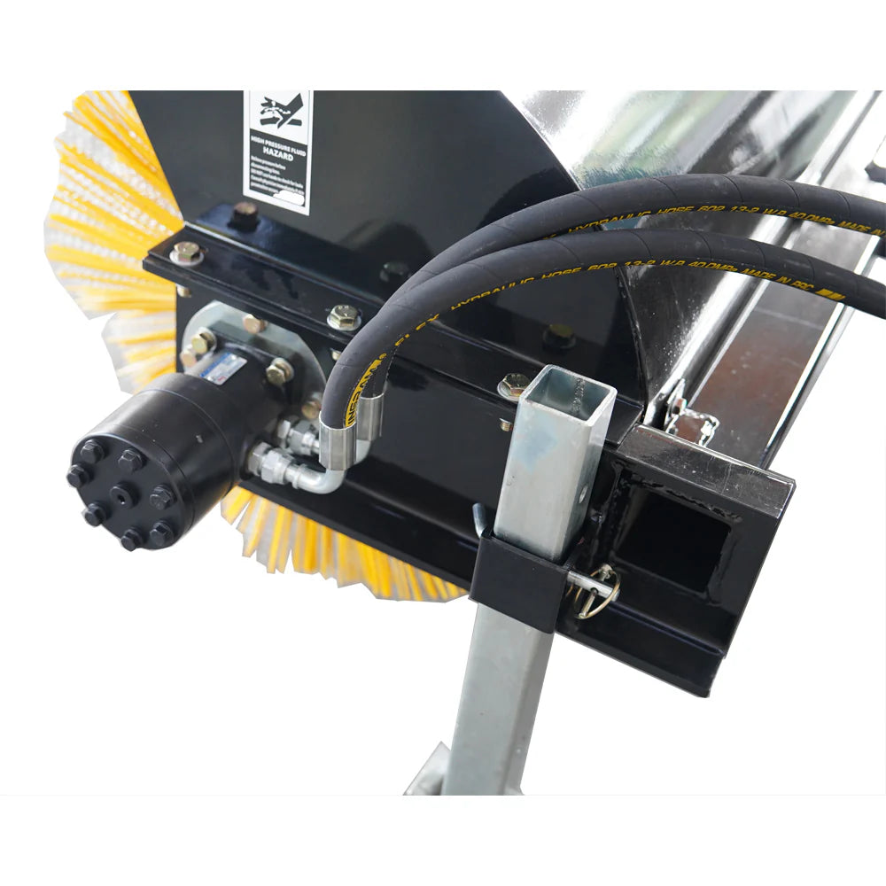Landy Attachments Angle & Box Broom Sweeper | Sweeping Width 72" | 15 GPM | 15-20 HP | For Skid Steers, Tractors & Loaders