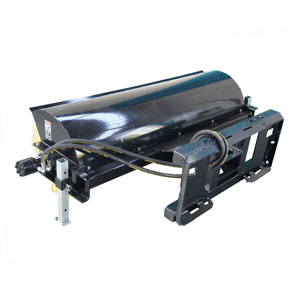 Landy Attachments Angle & Box Broom Sweeper | Sweeping Width 72" | 15 GPM | 15-20 HP | For Skid Steers, Tractors & Loaders