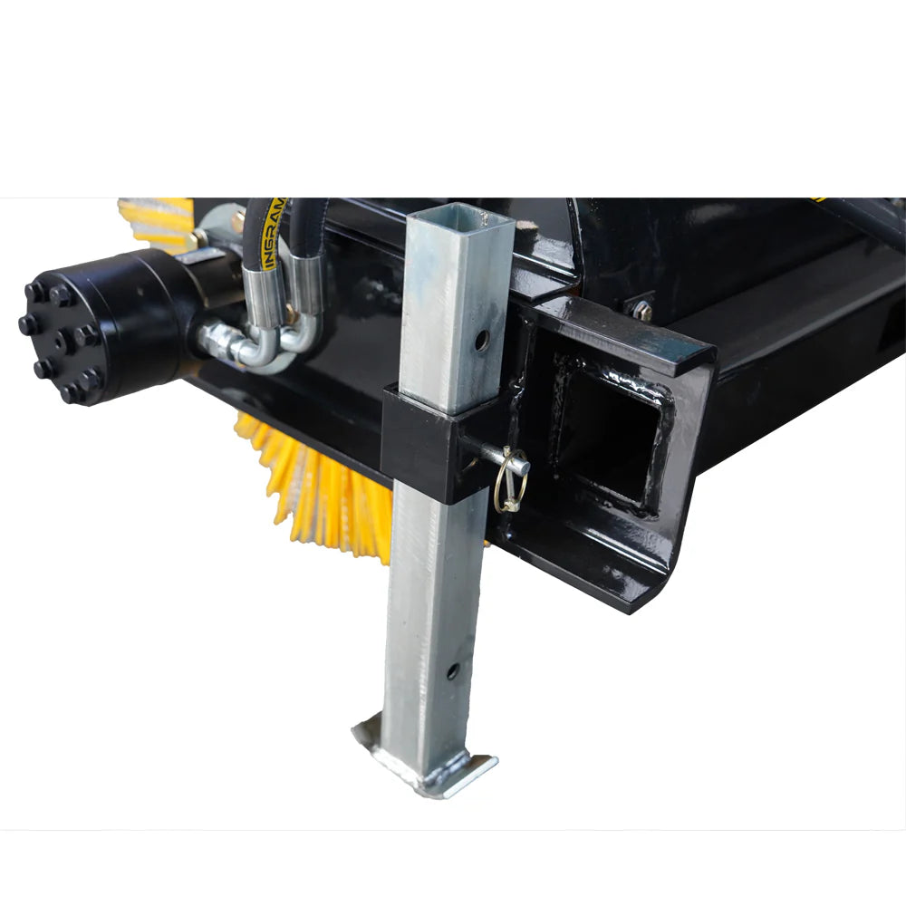 Landy Attachments Angle & Box Broom Sweeper | Sweeping Width 72" | 15 GPM | 15-20 HP | For Skid Steers, Tractors & Loaders