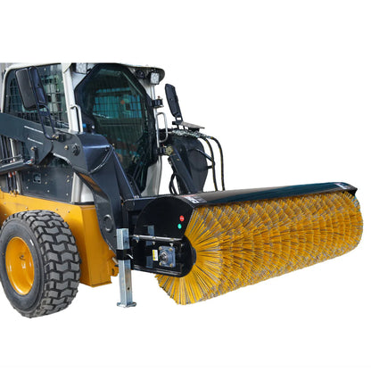 Landy Attachments Angle & Box Broom Sweeper | Sweeping Width 72" | 15 GPM | 15-20 HP | For Skid Steers, Tractors & Loaders