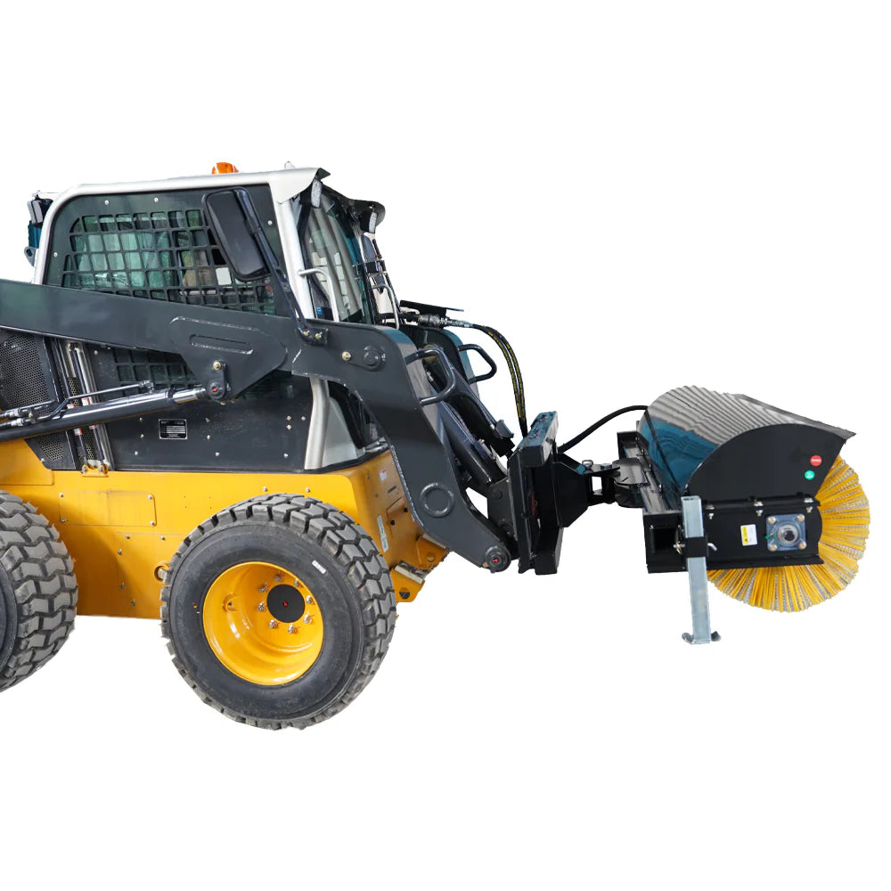 Landy Attachments Angle & Box Broom Sweeper | Sweeping Width 72" | 15 GPM | 15-20 HP | For Skid Steers, Tractors & Loaders