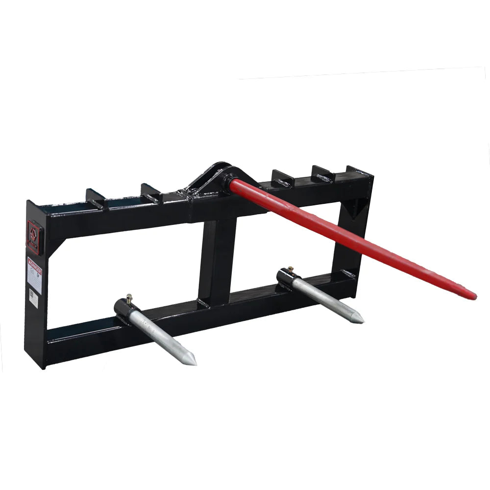 Landy Attachments Bale Spear | Model S-HS1240 | Frame Width 49" | 8-30+ GPM | 20-35 HP | For Skid Steers & Tractors