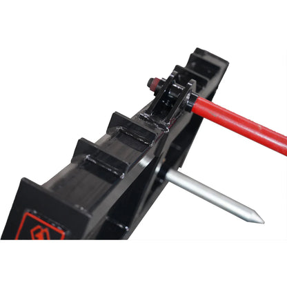 Landy Attachments Bale Spear | Model S-HS1240 | Frame Width 49" | 8-30+ GPM | 20-35 HP | For Skid Steers & Tractors