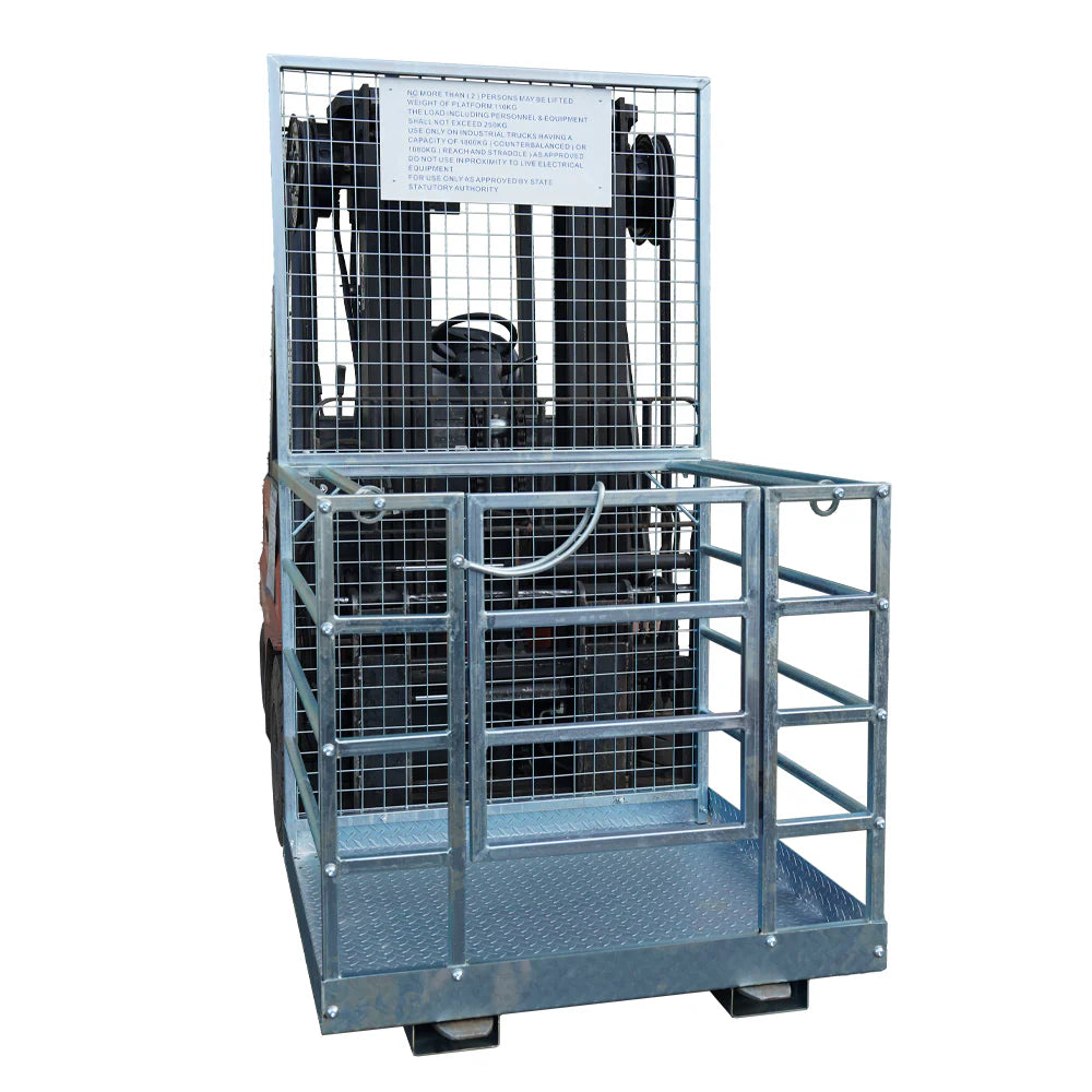 Landy Attachments Forklift Safety Cage Work Platforms | Size 36" × 36" &  48" × 45" | 8–30+ GPM | For Forklifts