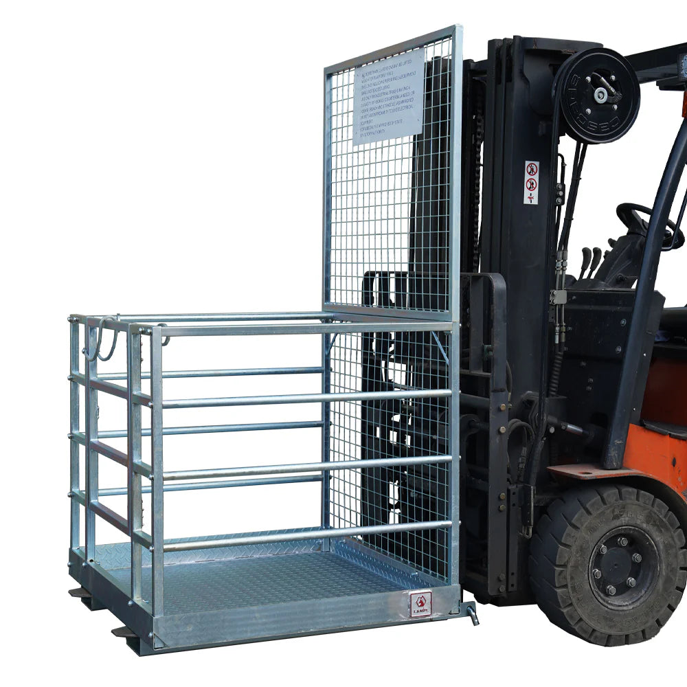 Landy Attachments Forklift Safety Cage Work Platforms | Size 36" × 36" &  48" × 45" | 8–30+ GPM | For Forklifts