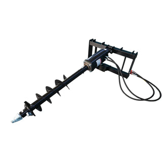 Landy Attachments Auger Drive & Drill Bit | Auger Diameter 9" | Drill Pipe Length 45" | 20 GPM | For Skid Steers