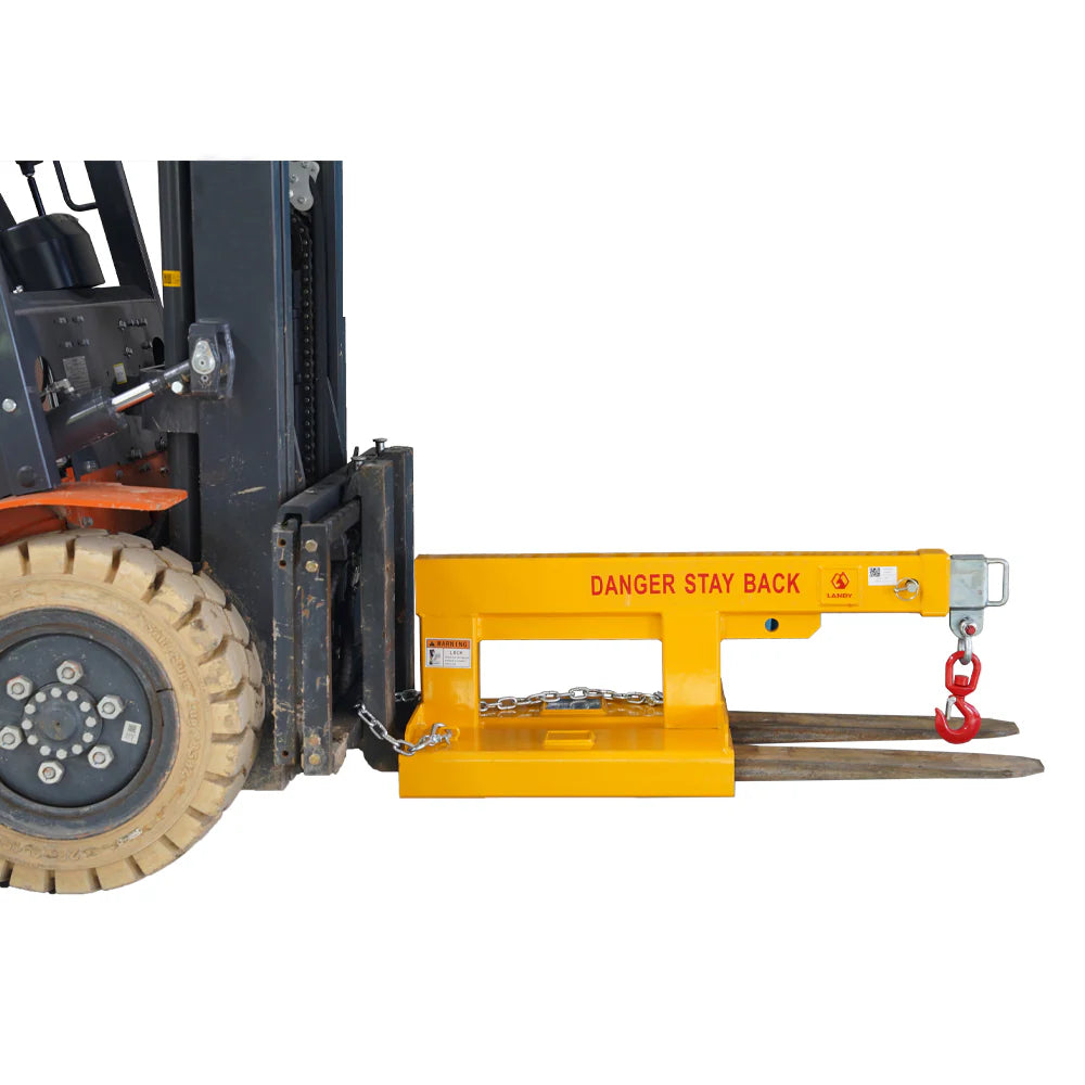 Landy Attachments Crane Jibs (Fixed & Tilt) | Capacity 5500–9900 lb | Short & Long Reach | 8-30 GPM | 2-5 Tons | For Forklifts, Skid Steers & Excavators