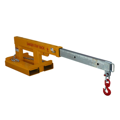 Landy Attachments Crane Jibs (Fixed & Tilt) | Capacity 5500–9900 lb | Short & Long Reach | 8-30 GPM | 2-5 Tons | For Forklifts, Skid Steers & Excavators