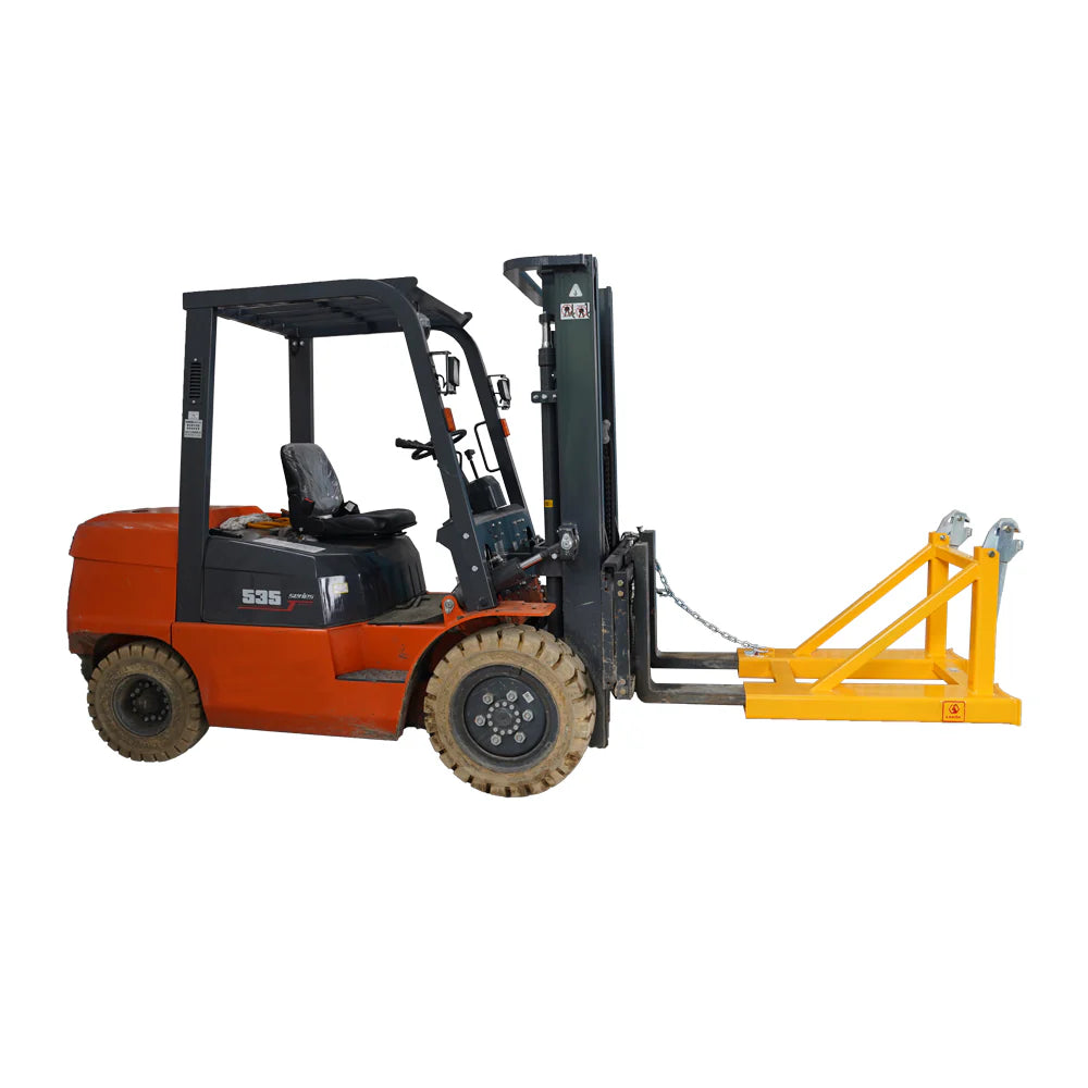 Landy Attachments Parrot Beak Double Drum Lifter | Width 40" | 8-30+ GPM | For Forklifts