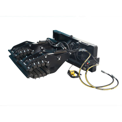 Landy Attachments Hydraulic Pole Setter | Width 42" & 52" | Opening Range 3"-21" | 16 GPM | 1 Ton | For Skid Steers, Excavators & Telehandlers