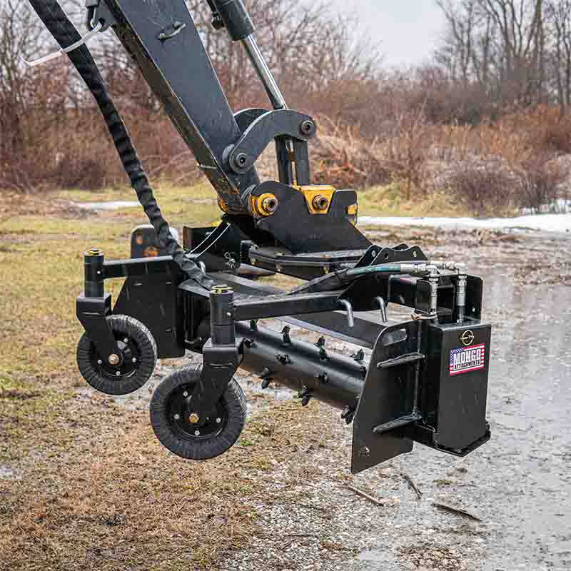 Mongo Attachments Soil Conditioner | Model MPRD148H | Size 48" Drum | 20 GPM | 3,000 PSI | 2.5–8 Ton | For Excavators