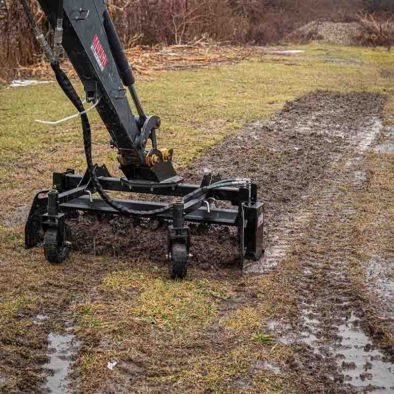 Mongo Attachments Soil Conditioner | Model MPRD148H | Size 48" Drum | 20 GPM | 3,000 PSI | 2.5–8 Ton | For Excavators
