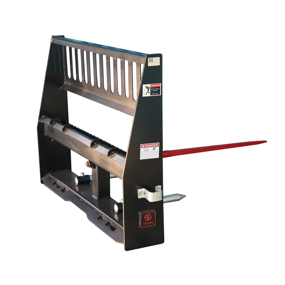 Landy Attachments HD Pallet Forks & Hay Spear Combo | Width 48" | 8-30+ GPM | For Skid Steers