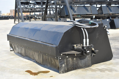 Loflin Fabrication Hydraulic Pick Up Brooms | 72" & 84" Width | Poly, Poly/Steel, & Steel Wafers | Hydraulic Flow 15-45 GPM | For Skid Steer