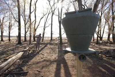 Bank Outdoors Feedbank 600 Gravity Deer Feeder | FB600 | Capacity 600 lbs | 4 Ports | Tree & 6×6 Post Mount | For Banks Outdoors