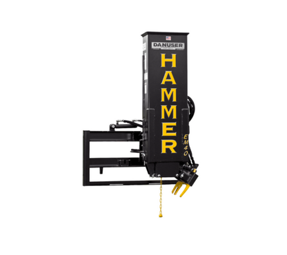 Danuser | Hydraulic Post Driver | Model EM40 | 8.5" x 9.25" Max Post Size | 40" Stroke Length | 1,709 ft-lb Impact Energy | Euro Mount | Requires 75+ HP | For Tractor