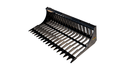 Dirt Dog Rock Bucket & Grapple | Model RB & RBGR Series | Widths 60", 72", 84" | 15–20 GPM | Up to 100 HP | For Skid Steer & Tractor