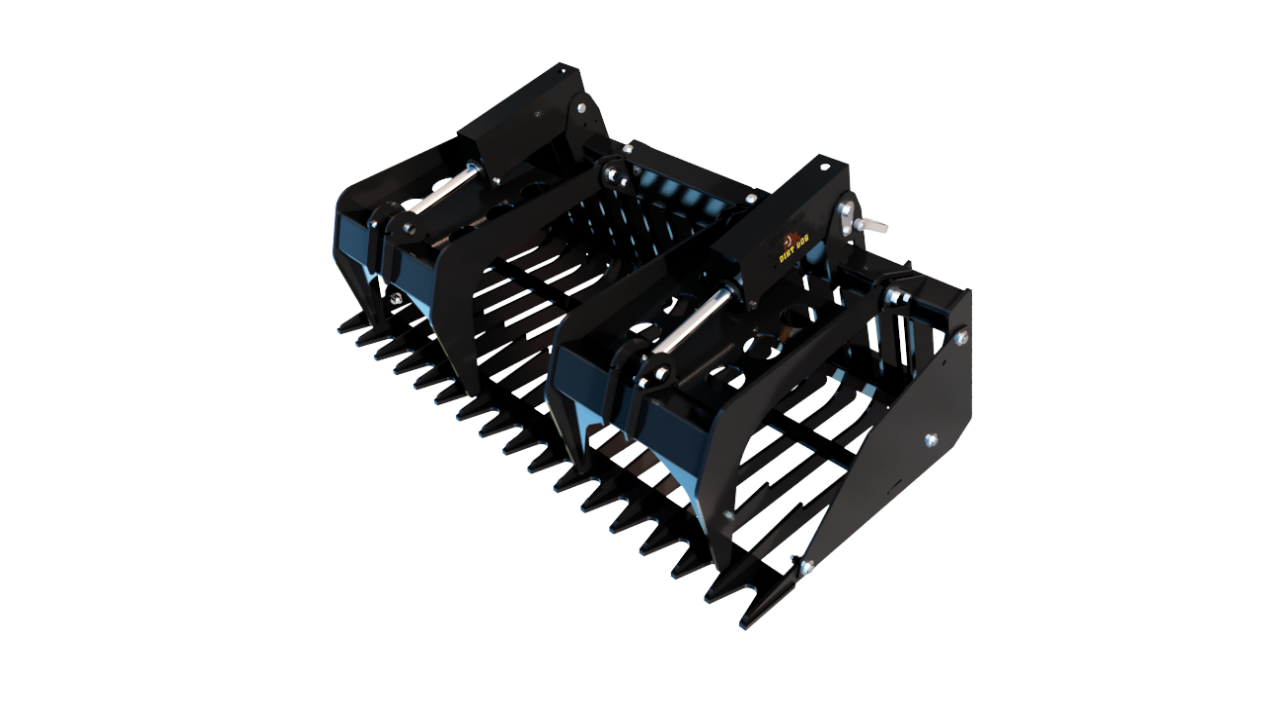 Dirt Dog Rock Bucket & Grapple | Model RB & RBGR Series | Widths 60", 72", 84" | 15–20 GPM | Up to 100 HP | For Skid Steer & Tractor