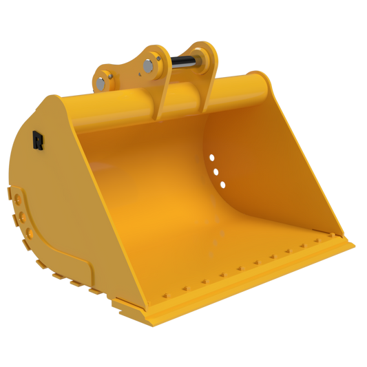 Rockland Ditch Cleaning Bucket | Wide and Shallow | Reversible Bolt-On Cutting Edges | For Excavators