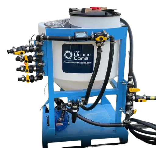 AvaryDrone | Drone Cone Mixing Station | Model  85 Gallon | Hose Length 20' & 50' Retractable | Flow Rate 65 GPM | For Agricultural Drone Spraying