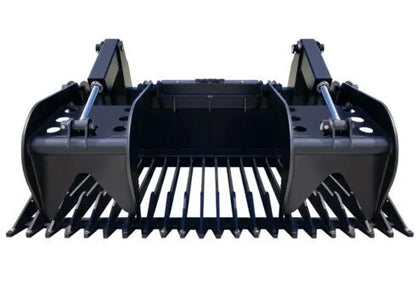 Erskine Industrial Skeleton Heavy Duty Grapple Rock Bucket | 72" & 84" Model | With Flat Faced Couplers | For Skid Steer