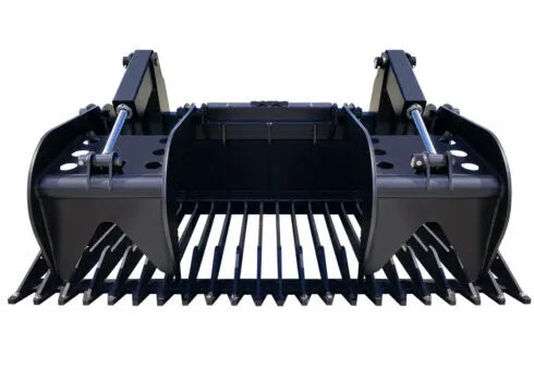 ERSKINE INDUSTRIAL SEKELETON HEAVY DUTY GRAPPLE ROCK BUCKET | 72" & 84" MODEL | WITH FLAT FACED COUPLERS | FOR SKID STEER