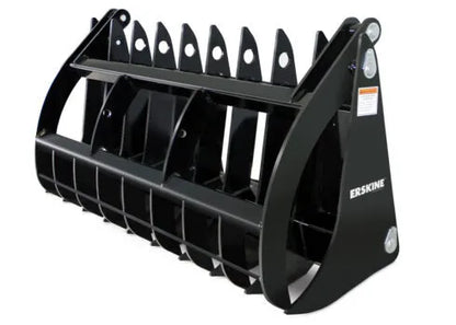 Erskine Industrial Grapple Rake | 60", 72" & 84" Model | With Flat Faced Couplers | For Skid Steer